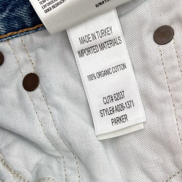 AGOLDE Parker Cutoff Distressed Denim Shorts Women’s Size 23 Clutch Medium Wash - Picture 4 of 5